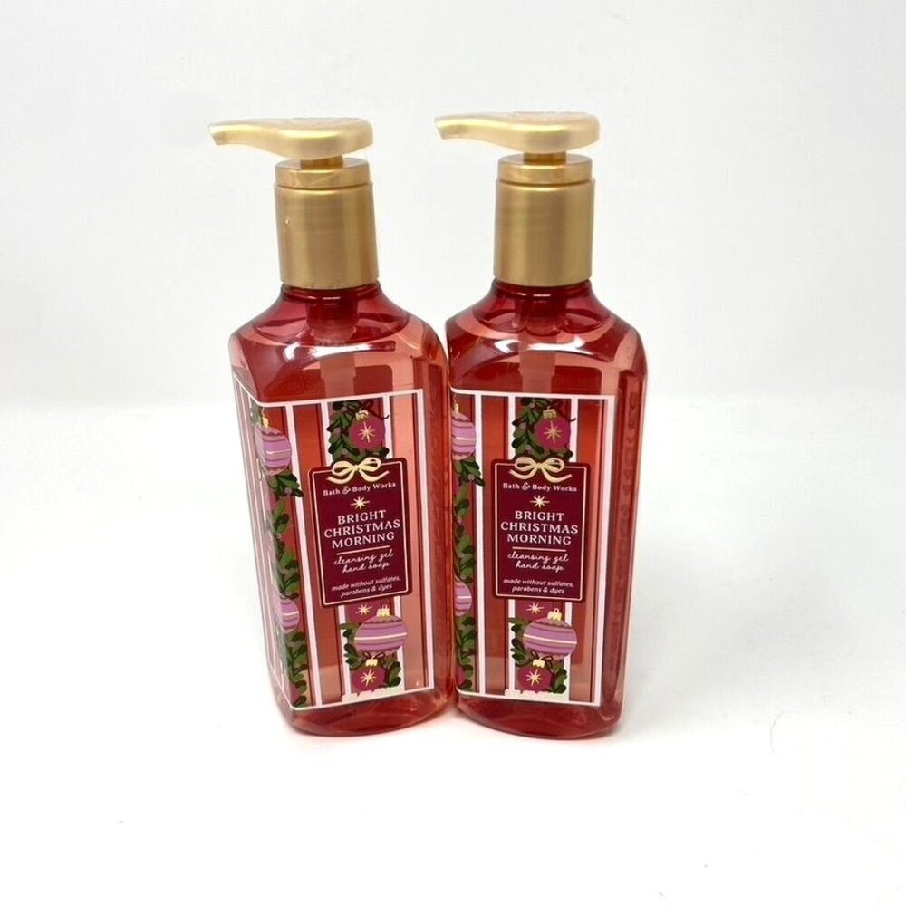 Bath & Body Works Bright Christmas Morning Cleansing Gel And Hand Soap x 2